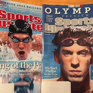 2 Sports Illustrateds featuring Michael Phelps from July & Aug 2009 Olympics